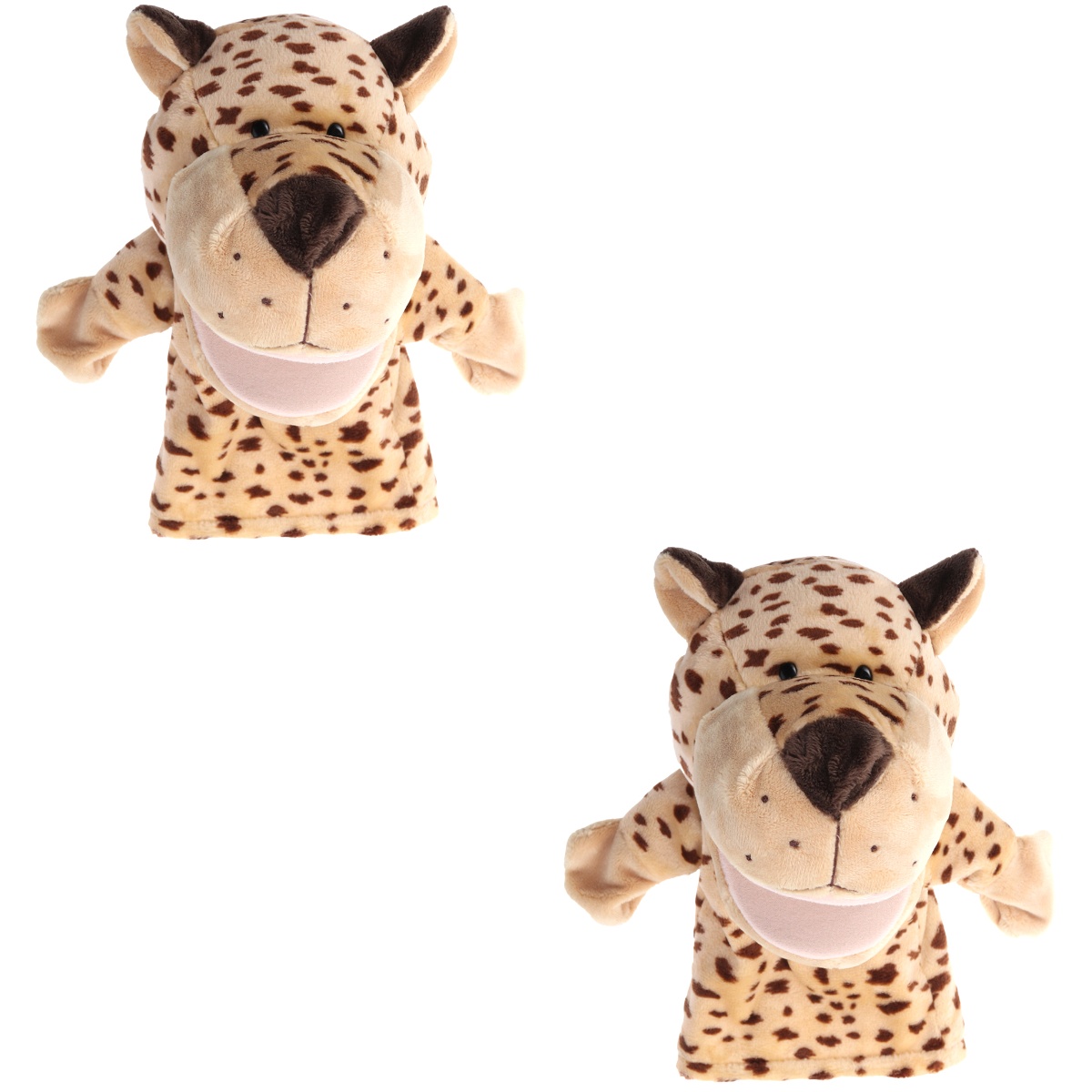 2pcs Adorable Plush Hand Puppet Leopard Zoo Friends Animals Educational Puppets Dolls Cartoon Leopard