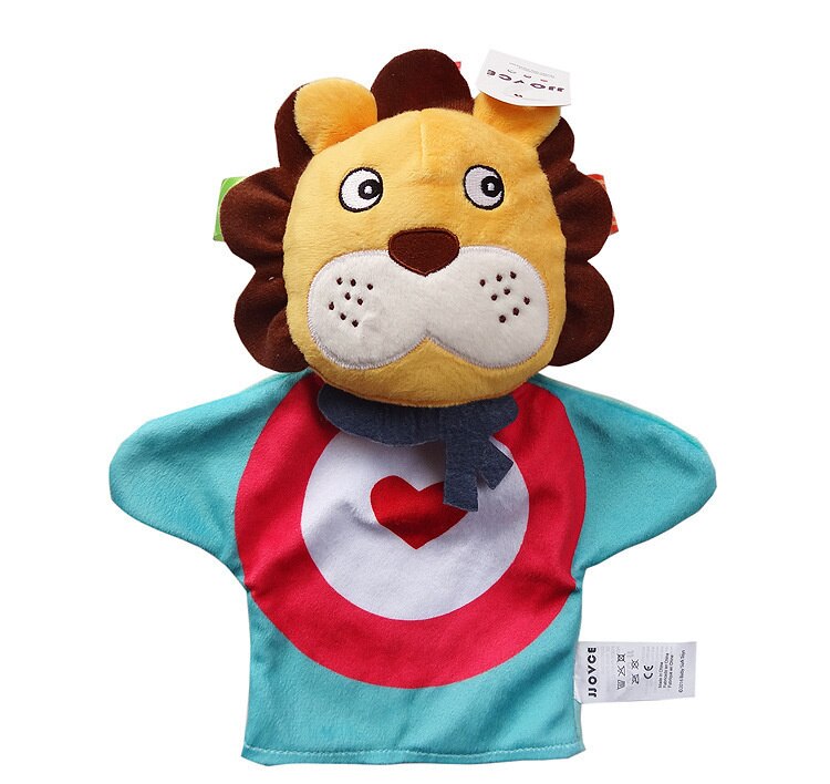 1pcs 25cm Hand Puppet Lion Animal Plush Toys Baby Educational Hand Puppets Story Pretend Playing Dolls For Kids Children Gifts