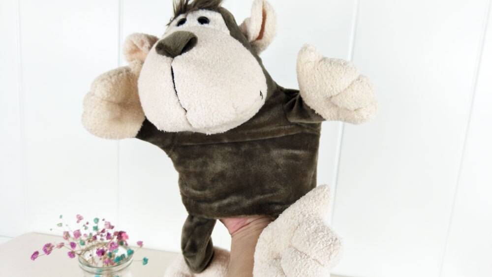 Cute Monkey Baby Hand Plush Stuffed Puppet Toys Christmas Birthday Gifts