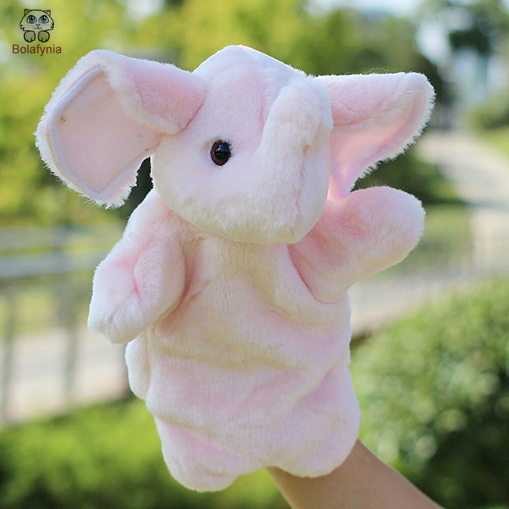 Children Pink Elephant 25cm Baby Plush Stuffed Hand Puppet Toys Christmas Birthday Gifts