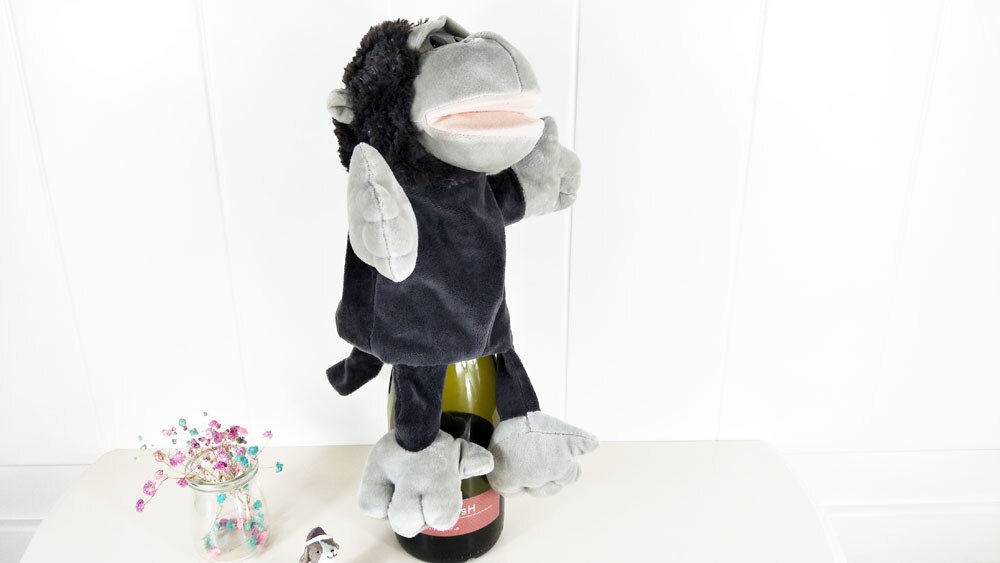 Infant Children Big Black Gorilla Baby Plush Stuffed Hand Puppet Toys Christmas Birthday Gifts