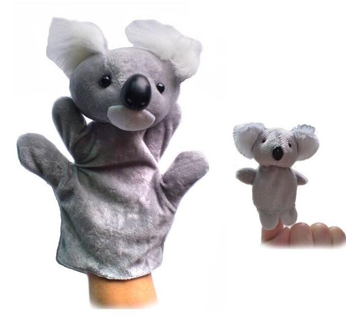 Koala hand+finger puppet set Children baby plush Stuffed Toy Koala hand puppet kid Christmas birthday gift