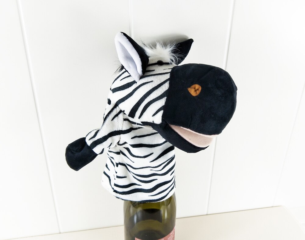 Children Doll Baby Infant Zebra Stripes Animal Baby Plush Stuffed Hand Puppet Toys Christmas Birthday Gifts