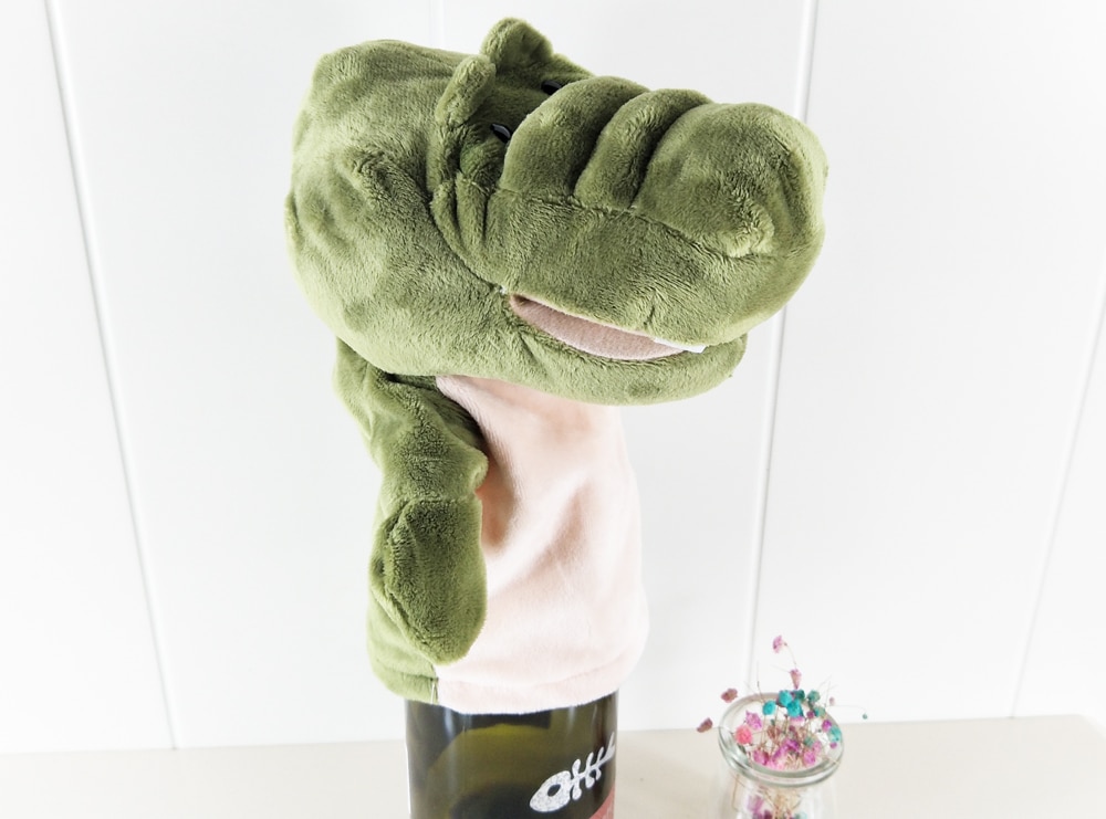Children Green Crocodile Big Mouth Baby Hand Plush Stuffed Puppet Toys Christmas Birthday Gifts