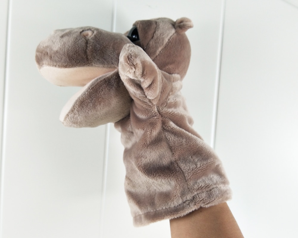Childrens Baby Hand Plush Stuffed Puppet Toys Christmas Birthday Gifts Big Eyes Hippo