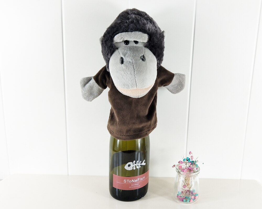 Children Baby Hand Plush Stuffed Puppet Toys Black Orangutan With Big Mouth Christmas Birthday Gifts