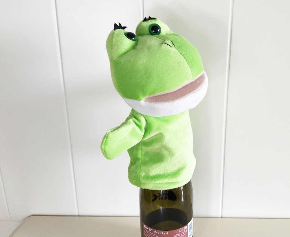 Children Green Open Mouth Frog Baby Hand Plush Stuffed Puppet Toys Christmas Birthday Gift