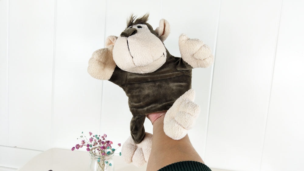 Infant Children Animal Brown Monkey Baby Plush Stuffed Hand Puppet Toys Christmas Birthday Gifts