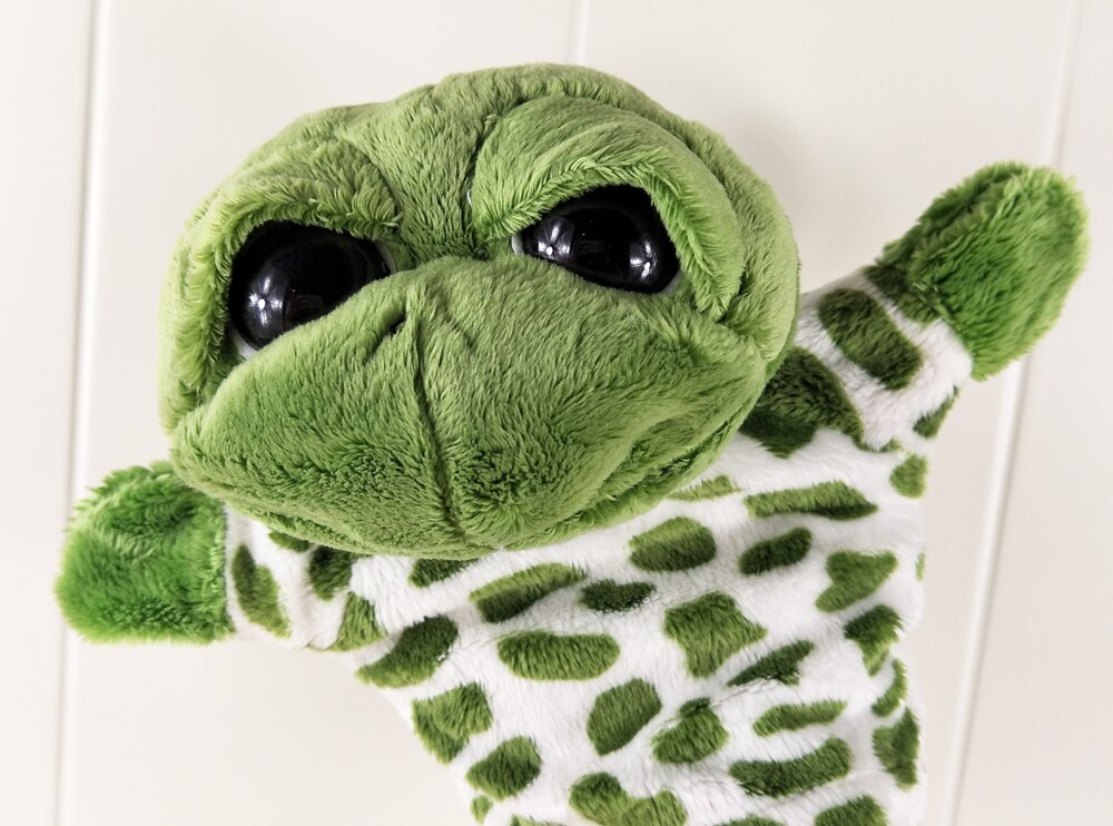 BOLAFYNIA Children Hand Puppet Toys green tortoise big eyes kid baby plush Stuffed Toy for Christmas birthday gifts