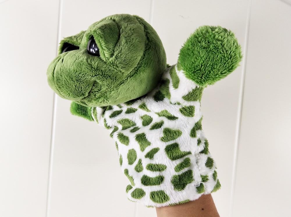 BOLAFYNIA Children Hand Puppet Toys green tortoise big eyes kid baby plush Stuffed Toy for Christmas birthday gifts