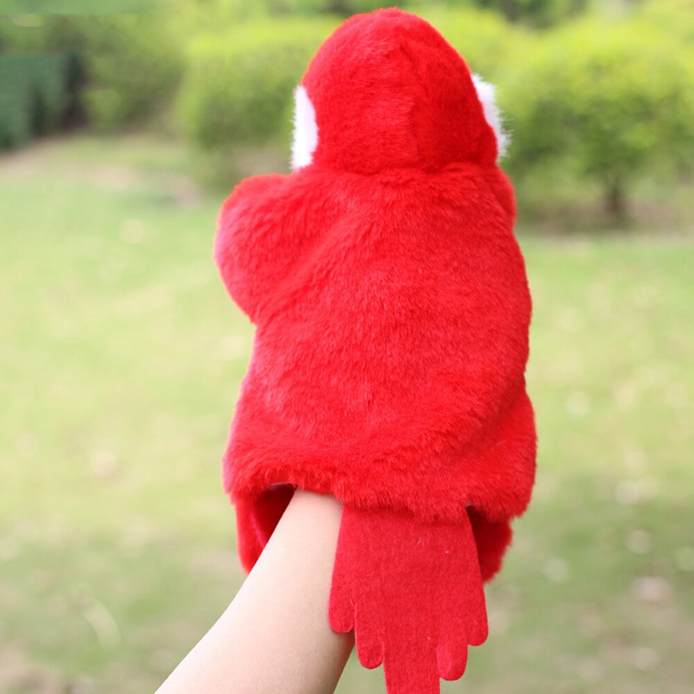 Red Parrot Children Baby Hand Plush Stuffed Puppet Toys Christmas Birthday Gifts