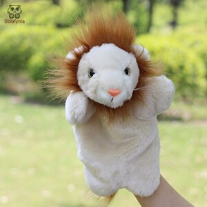 25cm White Lion Plush Stuffed Hand Puppet