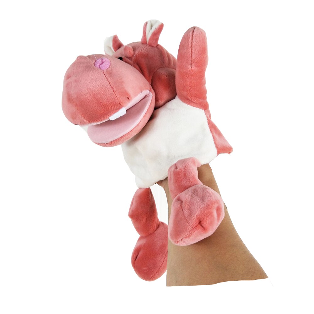 Red Hippo Stuffed Plush Hand Puppet For Kids