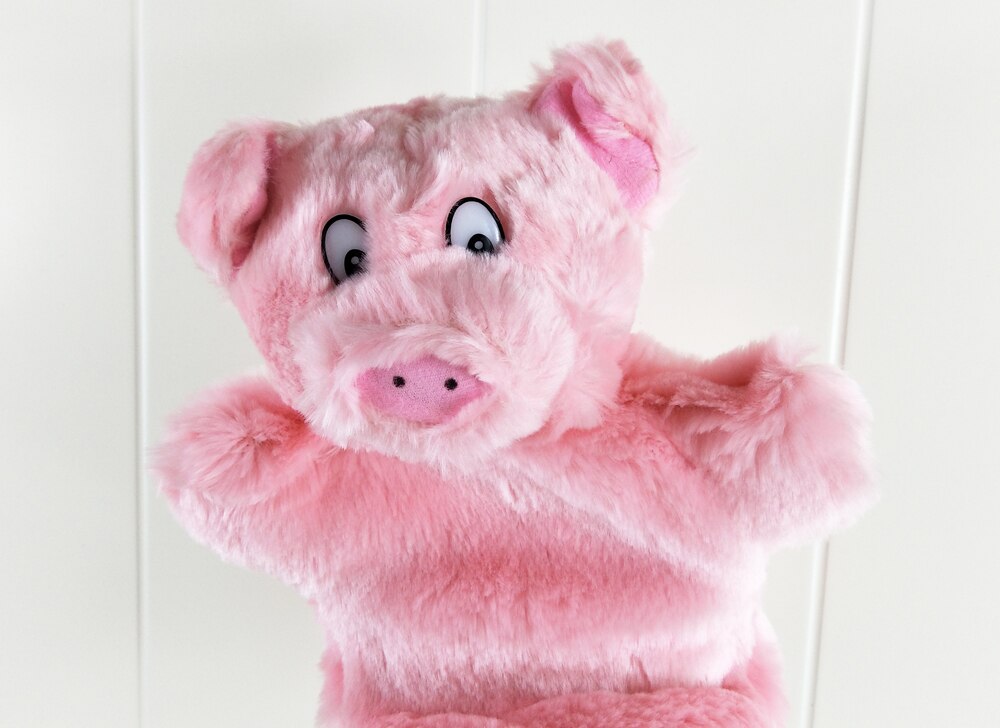 Children Pink Pig Cute Infant Baby Plush Stuffed Hand Puppet Toys Christmas Birthday Gifts