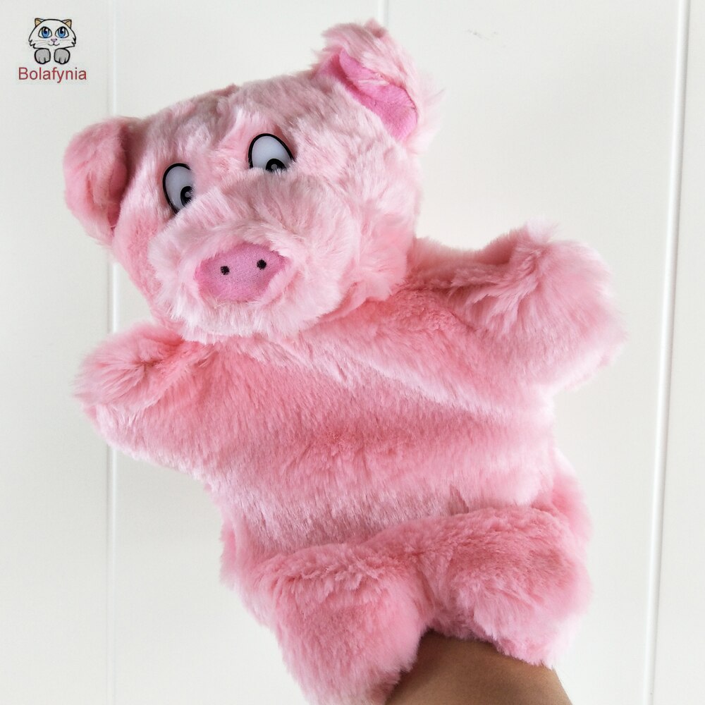 Children Pink Pig Cute Infant Baby Plush Stuffed Hand Puppet Toys Christmas Birthday Gifts