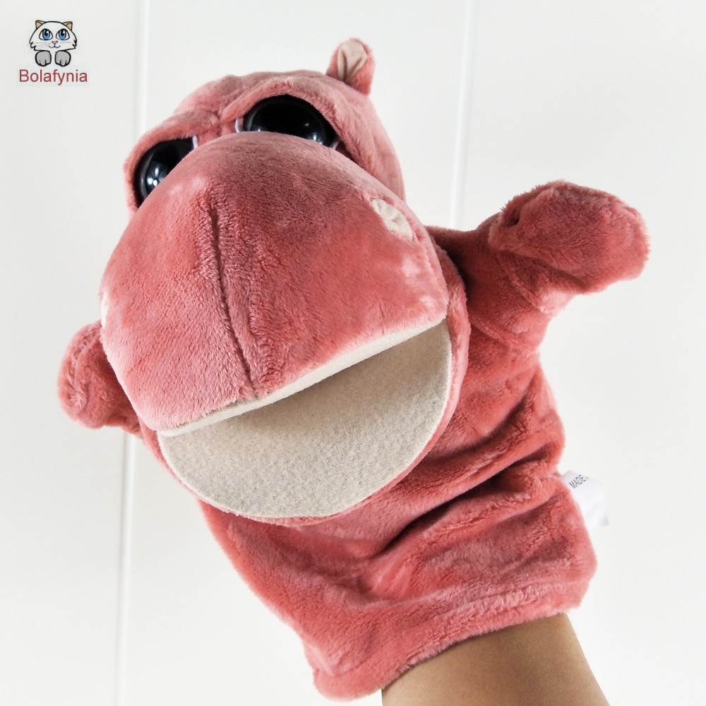 Red Hippo Big Mouth Baby Plush Stuffed Hand Puppet Toys Christmas Birthday Gifts