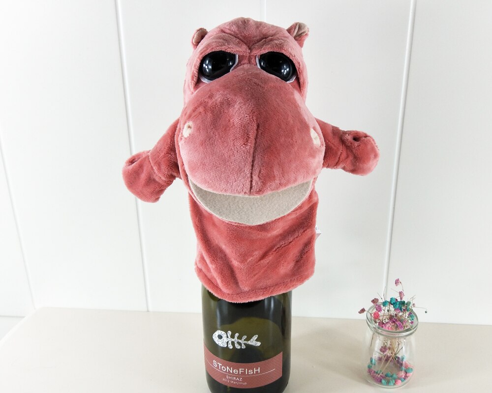 Red Hippo Big Mouth Baby Plush Stuffed Hand Puppet Toys Christmas Birthday Gifts