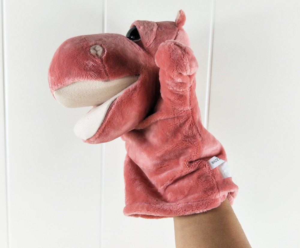 Red Hippo Big Mouth Baby Plush Stuffed Hand Puppet Toys Christmas Birthday Gifts