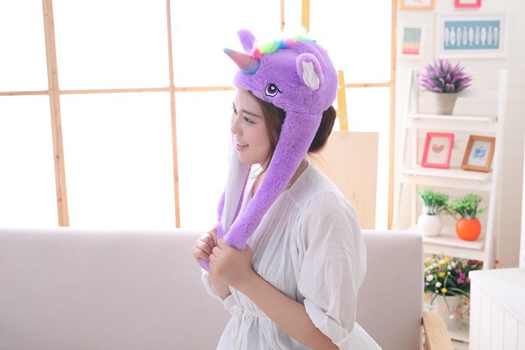 BOLAFYNIA Unicorn hat hood gift plush toy hat stuffed toy cap