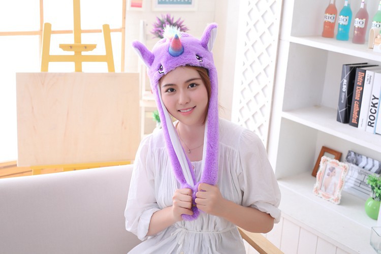 BOLAFYNIA Unicorn hat hood gift plush toy hat stuffed toy cap