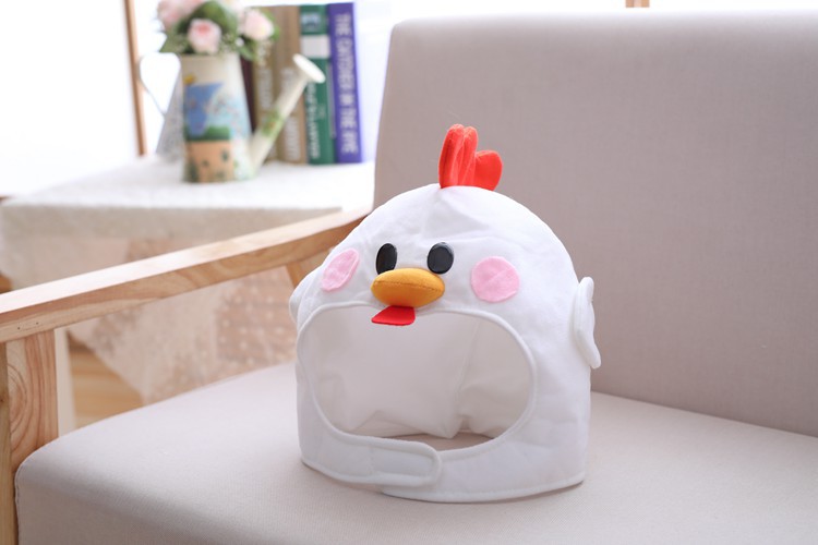 Japanese Cute Chick Headgear Hood Hat Plush Toy Birthday Stuffed Cap Gift