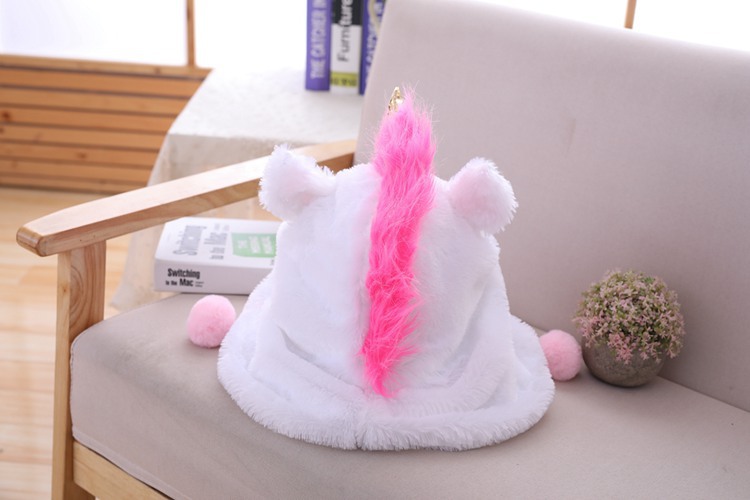 White All Inclusive Unicorn Hoodie Hat Plush Toy Stuffed Toy Cap