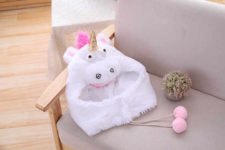White All Inclusive Unicorn Hoodie Hat Plush Toy Stuffed Toy Cap