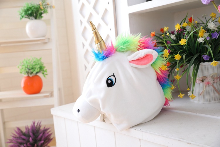 New Unicorn Hat Plush Toy White Horse Children Adult Birthday Dtuffed Gift