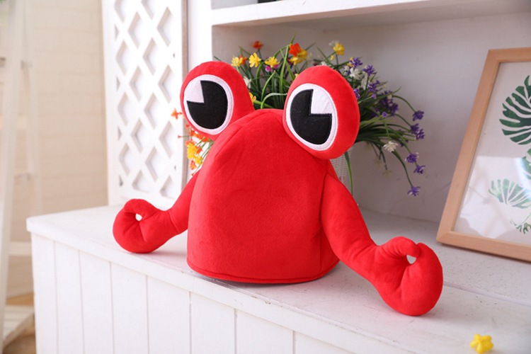 Red Big Eye Crab Hood Hat Plush Toy Birthday Stuffed Cap Gift