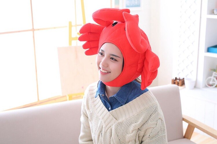 Japanese Lshihara Rimi With The Same Crab Headgear Hood Hat Plush Toy Birthday Stuffed Cap Gift