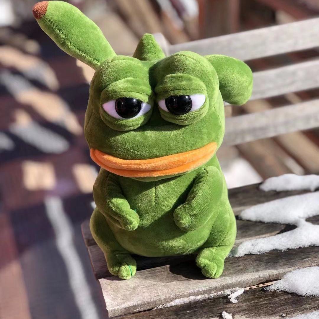 Pokemon Anime Pikachu Kawaii Stuffed Toys For Children Cosplay Spoof Sad Frog Pepe Keychain Cute Room Decor Plush Dolls
