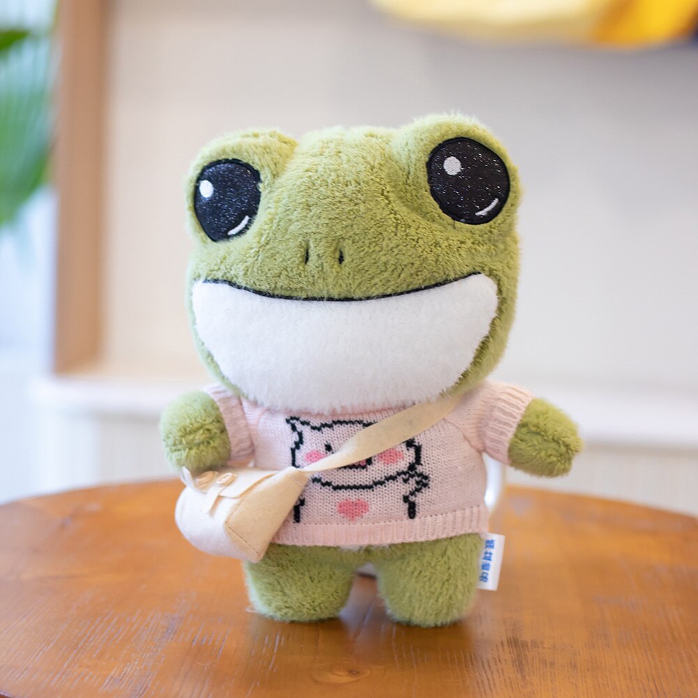 1pc 29cm Lovely Plush Frog Toys Kawaii Frog with Clothes Dolls Stuffed Soft Animal Pillow Children Room Decorative Birthday Gift