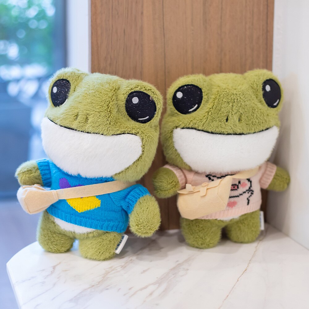 1pc 29cm Lovely Plush Frog Toys Kawaii Frog with Clothes Dolls Stuffed Soft Animal Pillow Children Room Decorative Birthday Gift