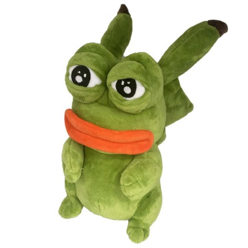 25cm Kawaii Plush Pikachu Stuffed Toy Cosplay Sad Frog Pepe Anime Animal Frogs Doll Room Decor Soft Pillow Halloween Home Gift