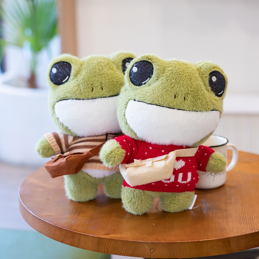 1pc 29cm cute plush animals stuffed soft frog toy wear sweater kids toys birthday Christmas gift for girls boys