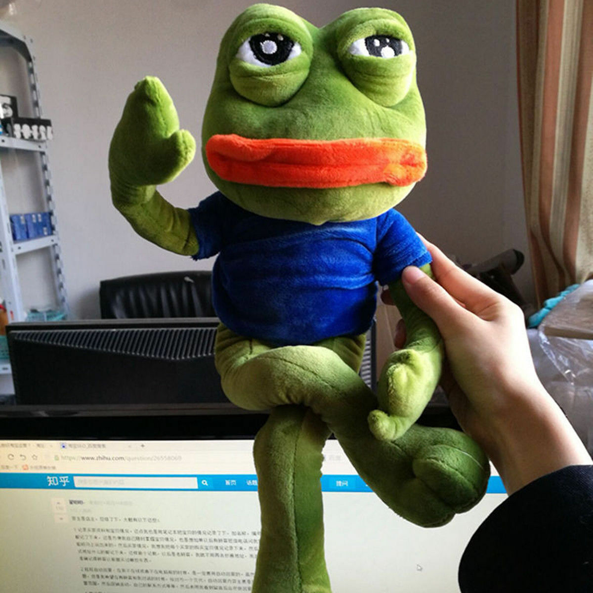 45cm Sad Frog Plush Toy Soft Stuffed Pillow Magic Expression Pepe The Sad Frog Animal Plush Doll Birthday GIfts For Kids