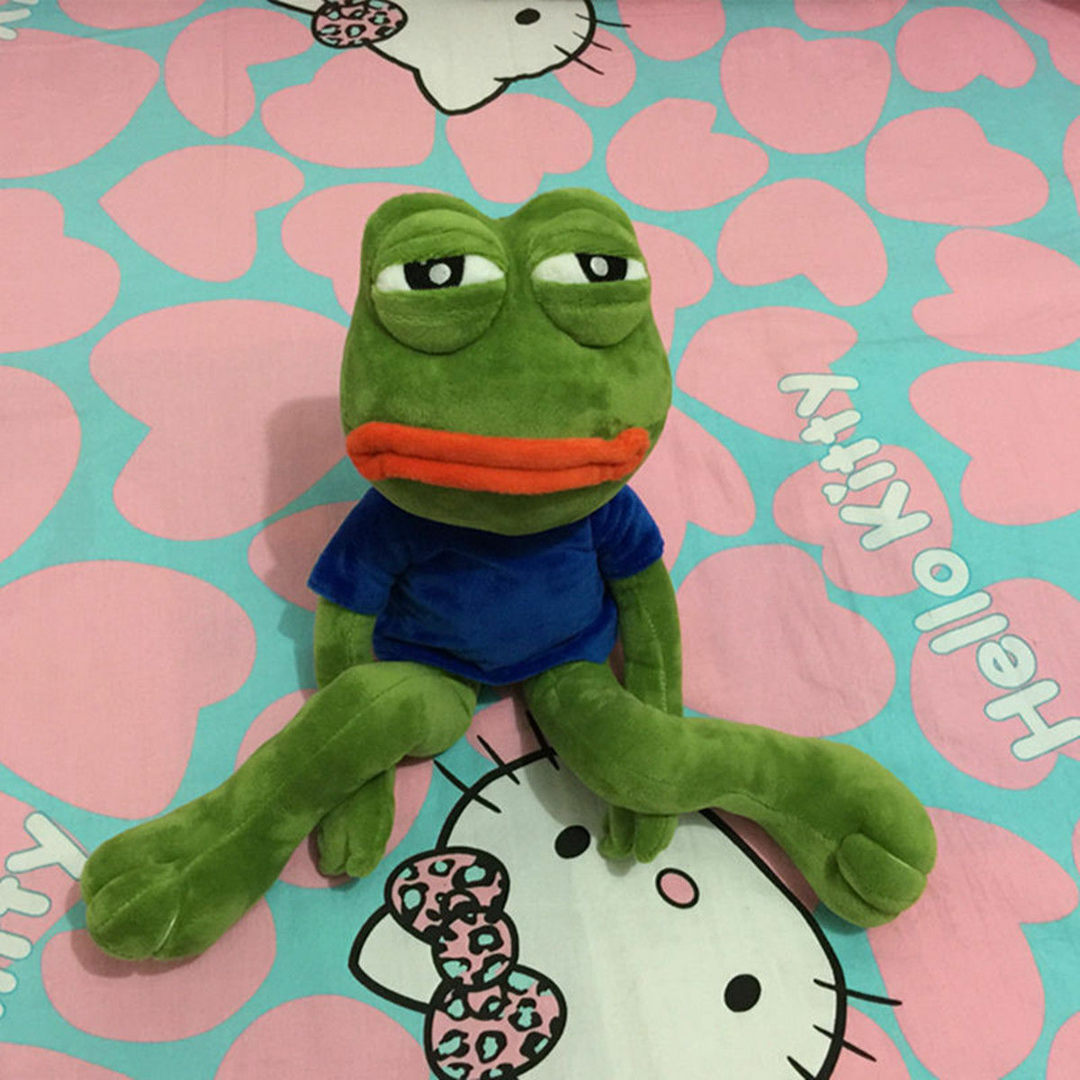 45cm Sad Frog Plush Toy Soft Stuffed Pillow Magic Expression Pepe The Sad Frog Animal Plush Doll Birthday GIfts For Kids