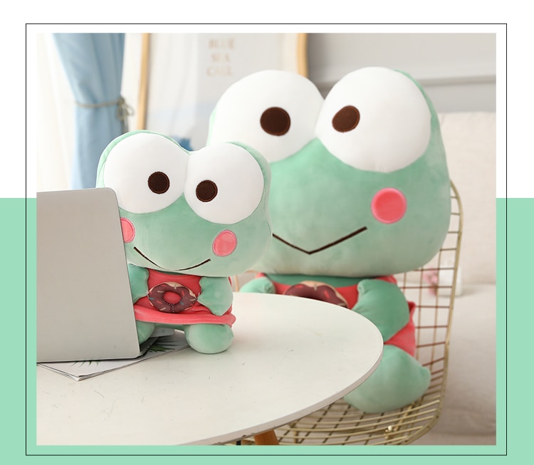 35/45CM Cute Donuts Frog Plush Toys Stuffed Down Cotton Pillow Kids Toys Kawaii Smile Frog Dolls for Children Birthday Gift