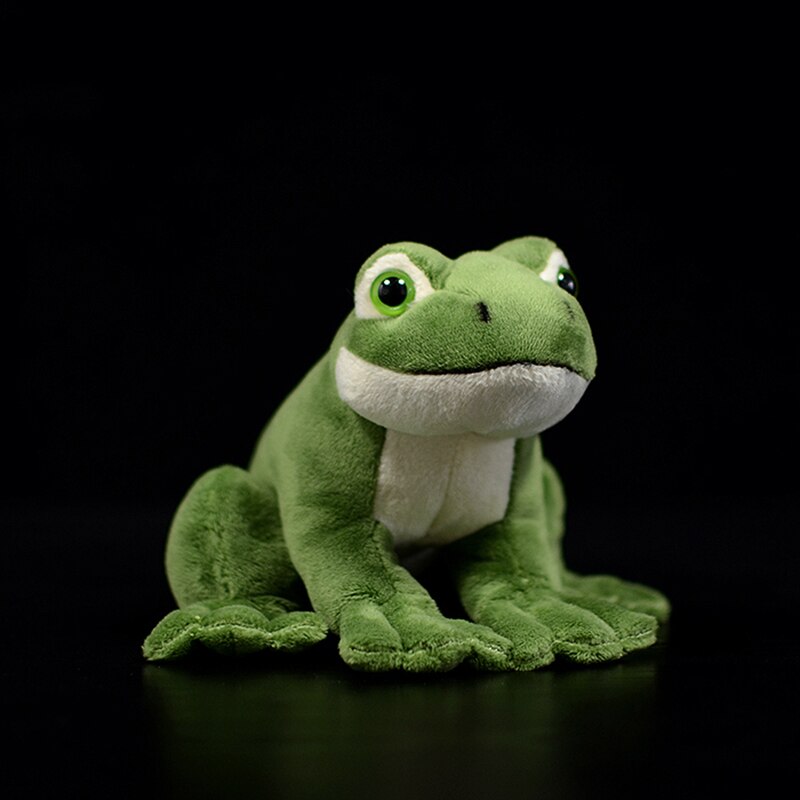 16cm Cute Green Frog Real Life Plush Toy Simulation Sitting Frogs Stuffed Soft Mini Animal Doll Birthday Christmas Gift For Kids