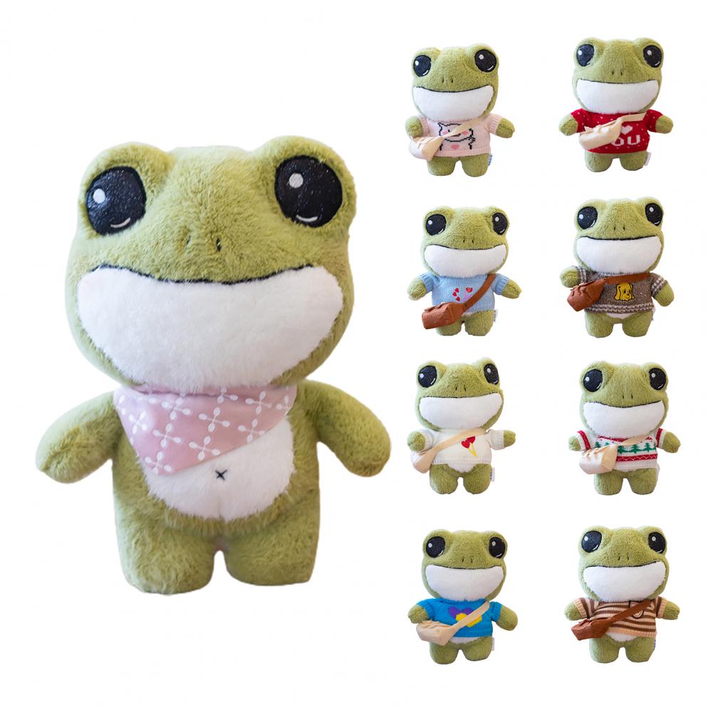 Plush Doll Cartoon Interesting Expression Lovely Vivid Frog Plush Toy for Children
