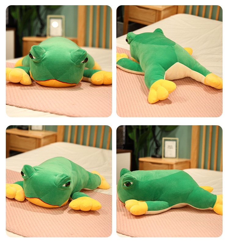Creative Cute Green Frog Plush Toy Ugly Cute Big-eyed Frog Doll Lying Pillow Christmas Funny Gift for Girlfriend Happy New Year