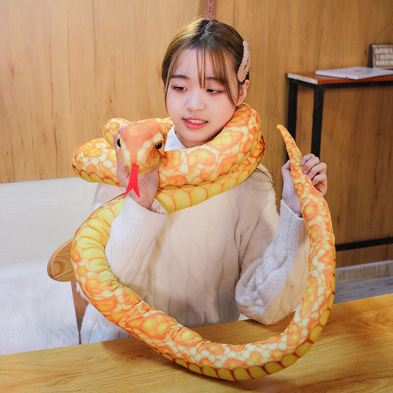 110-300CM Simulated Snakes Plush Toy Giant Boa Cobra Long Stuffed Snake Plushie Pillow Children Boys Gift Home Decoration