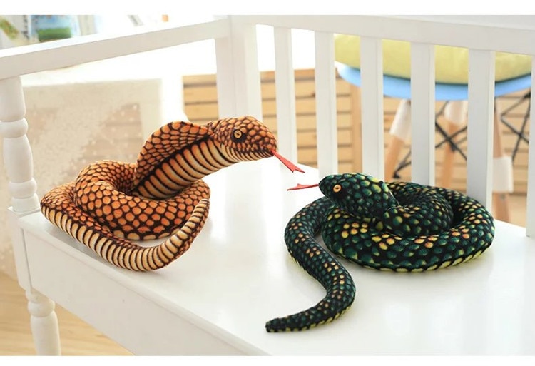 110cm simulation cobra and python snake plush toy soft hair twelve Zodiac toys children funny gifts children party toys WJ229