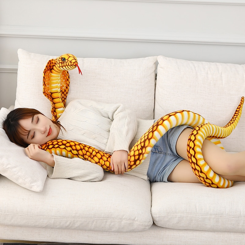240cm Simulation Snakes Plush Toy Giant Boa Cobra Long Stuffed Animal Snake Plushie Funny Tricky Friends Halloween Children Gift