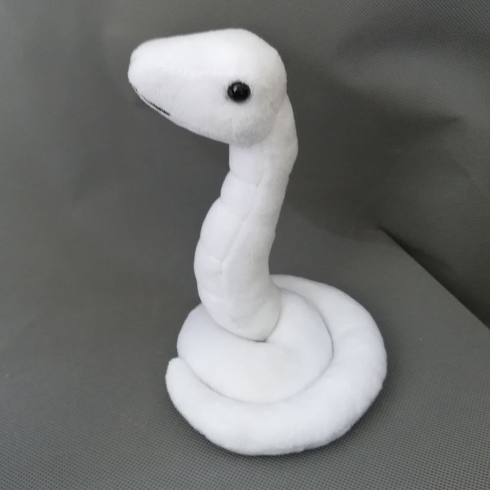 about 18x12cm lovely cartoon white snake plush toy soft doll kid's toy birthday gift h2486