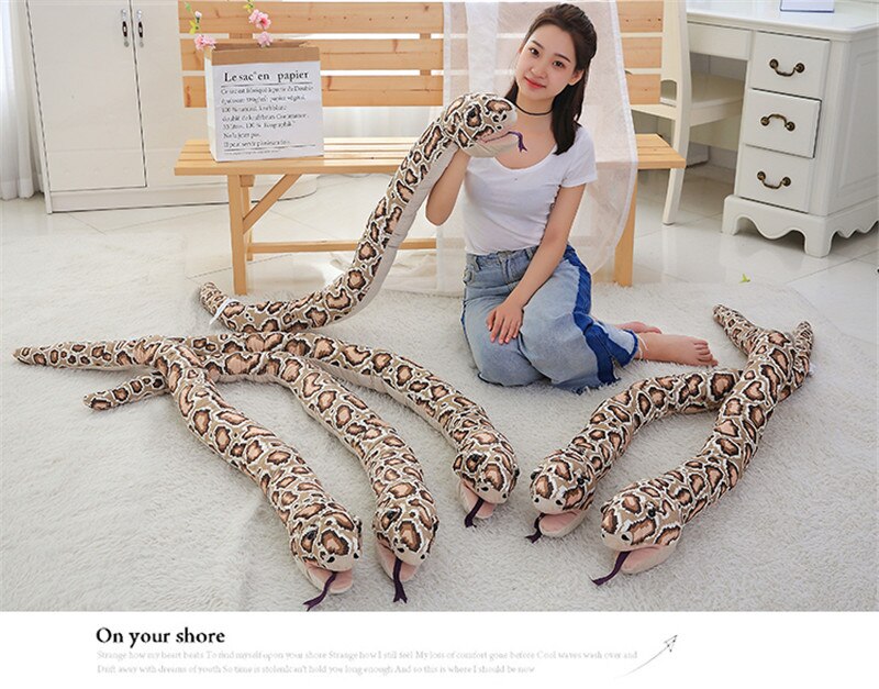 1pc 155CM Funny Simulation Plush Toys Stuffed Giant Snake Animal Toy Soft Dolls Bithday Xmas Party Gifts baby Funny Hand Puppet