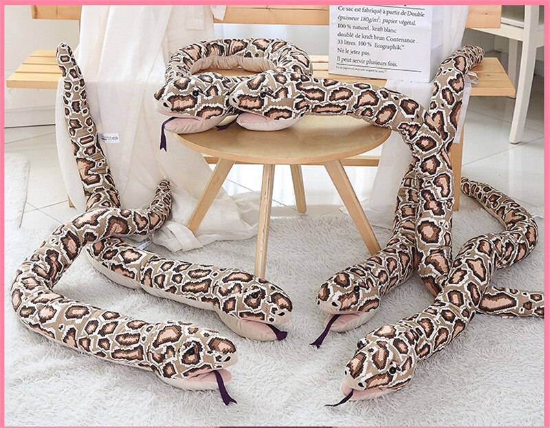 1pc 155CM Funny Simulation Plush Toys Stuffed Giant Snake Animal Toy Soft Dolls Bithday Xmas Party Gifts baby Funny Hand Puppet