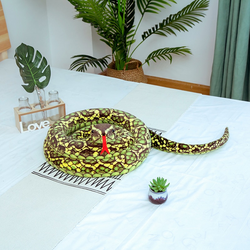 Larger 300CM Cartoon Simulation Snake Plush Toys Realistic Boa Pillow Kid Gift Home Decoration