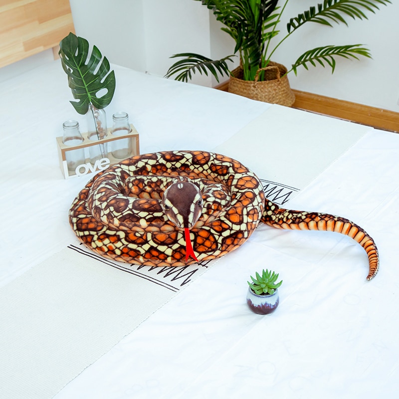 Larger 300CM Cartoon Simulation Snake Plush Toys Realistic Boa Pillow Kid Gift Home Decoration
