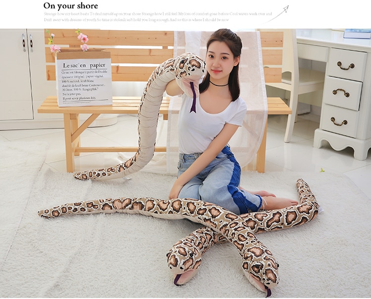 1pc 155cm Simulation Plush Toys Stuffed Giant Snake Animal Toy Soft Dolls Bithday Christmas party Gifts baby Funny Hand Puppet